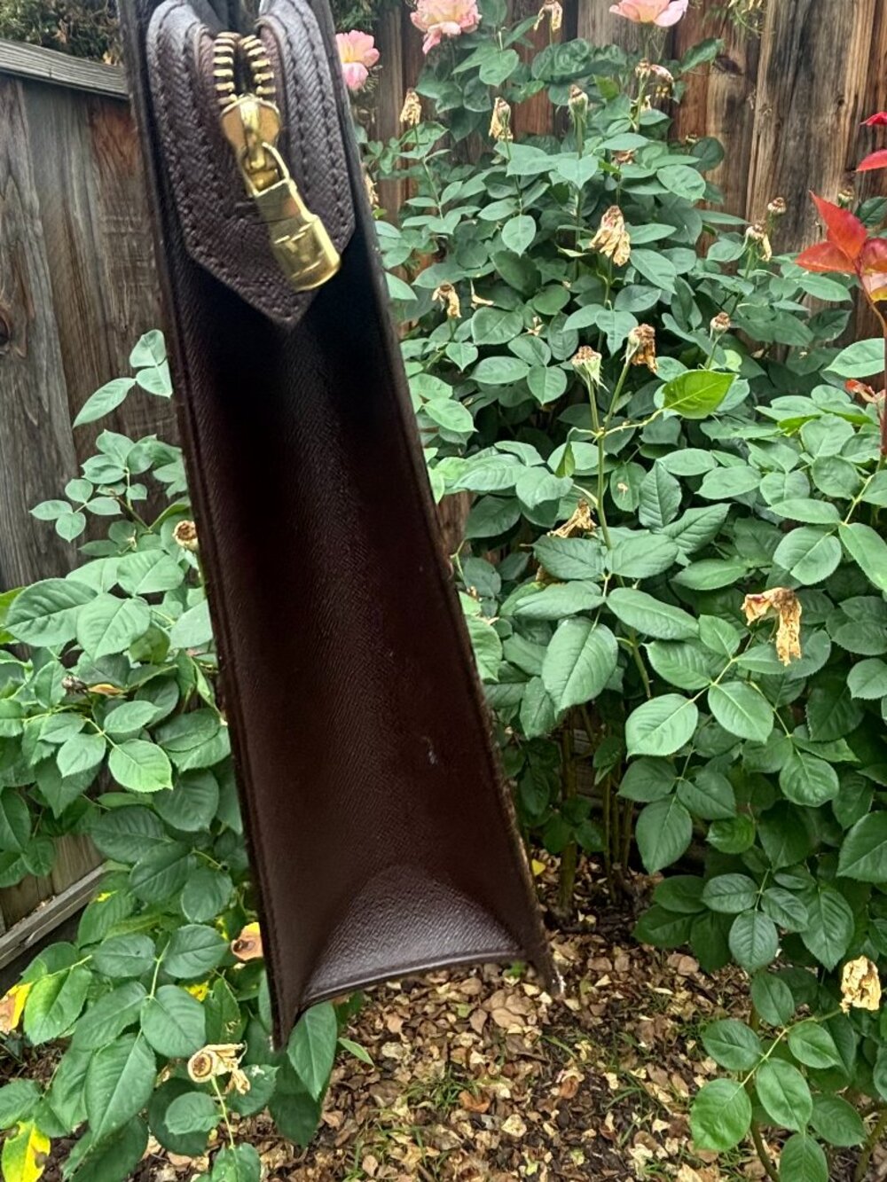 LOUIS VUITTON Damier Ebene Canvas Venice Sac Plat Bag - Picture 10 of 11